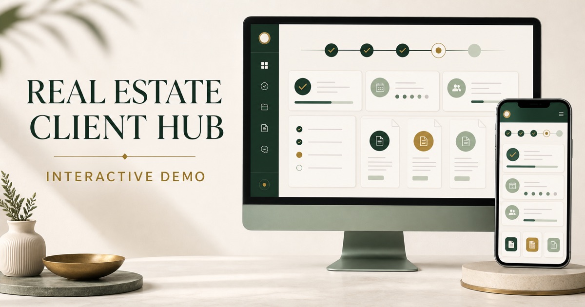 Shanna's real estate client hub shown on desktop and mobile